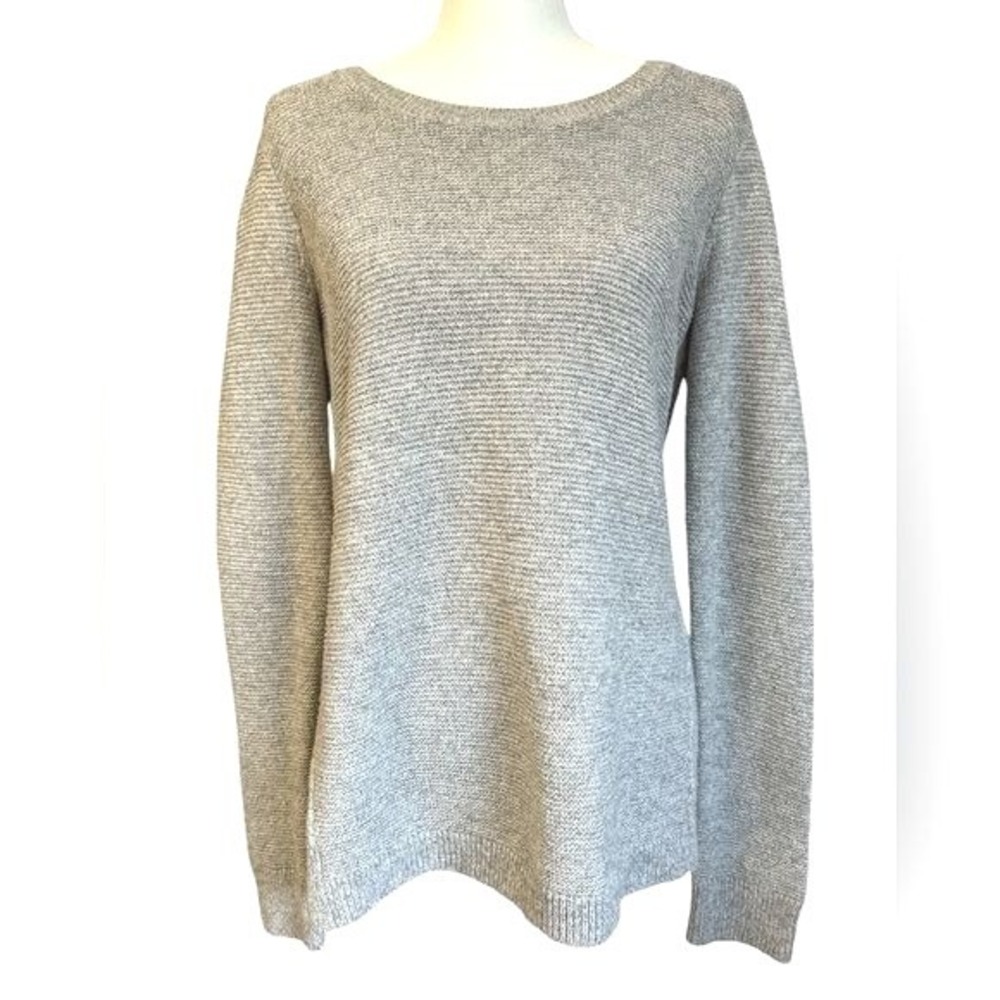 Madewell‎  Oversized Gray Textured Long Sleeve Crewneck Sweater Small
